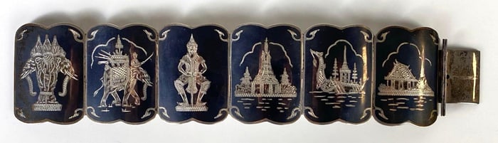 Sterling Silver Siam Niello Panel Bracelet
