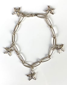 Sterling Silver Starfish Link Bracelet