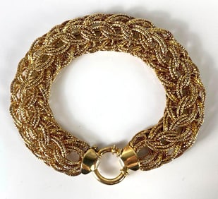 Sterling Silver Vermeil Layered Braided Bracelet