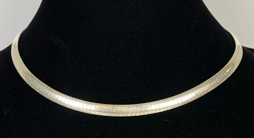 Milor Sterling Silver Omega Chain Necklace