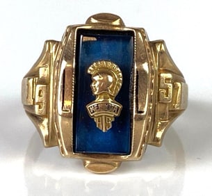 14K Gold 1957 Mendota High School Class Ring