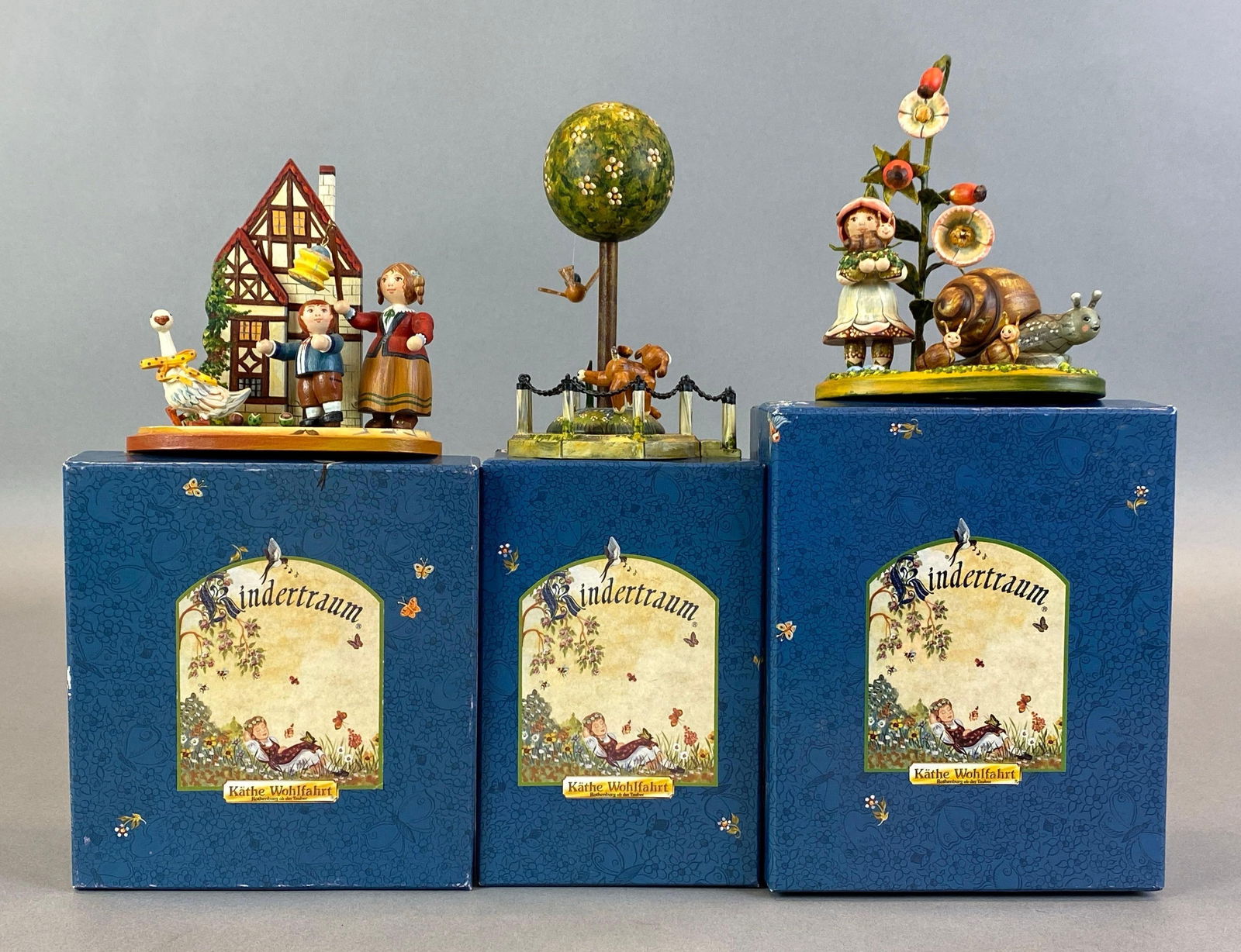 Group of 3 German Kindertraum Limited Edition Wood Figurines (1 of 5)
