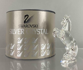 Swarovski Silver Crystal Horse Figurine with Box