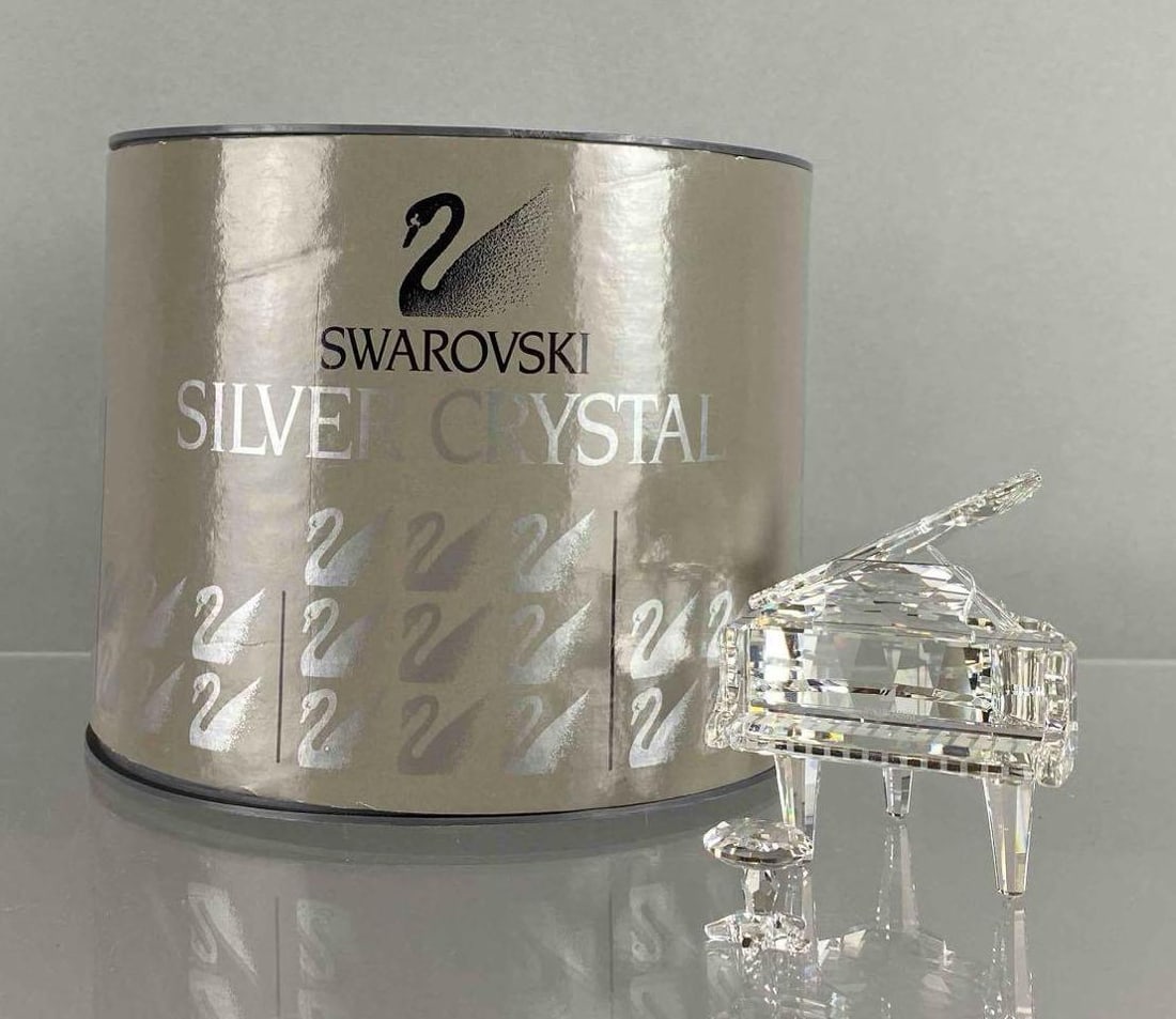 Swarovski Silver Crystal Piano Figurine with Box (1 of 7)