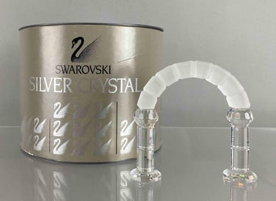 Swarovski Silver Crystal Nativity Arch Figurine with Box