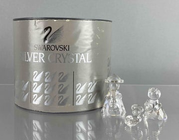 Swarovski Silver Crystal Nativity Figurines with Box