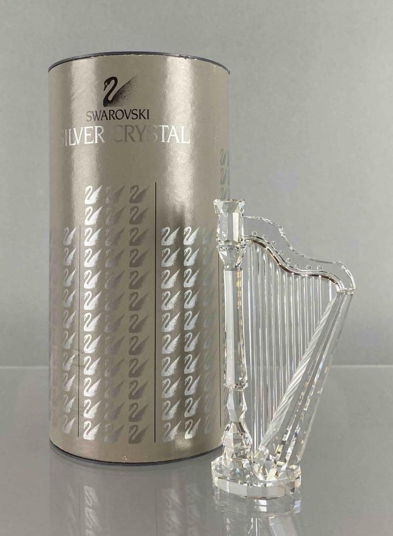 Swarovski Silver Crystal Harp Figurine with Box (1 of 7)