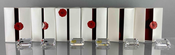 Group of 6 Swarovski Crystal Annual Edition Commemorative Keepsake Figurines with Box