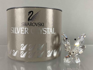 Swarovski Silver Crystal Butterfly Figurine with Box