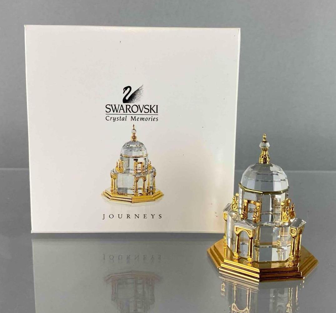 Swarovski Crystal Memories Journeys Cathedral Figurine with Box: Crystal Memories Journeys. Box measures 4 x 4 x 2 1/2 inches.