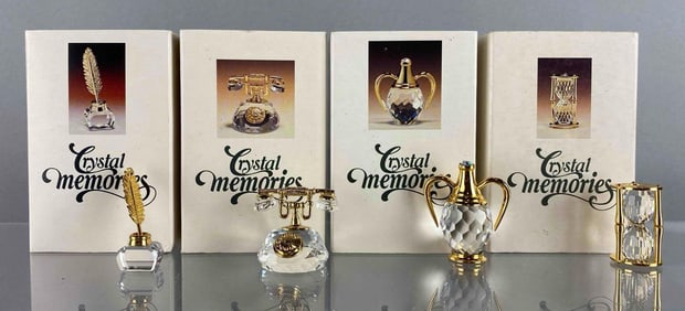 Group of 4 Swarovski Crystal Memories Figurines with Boxes