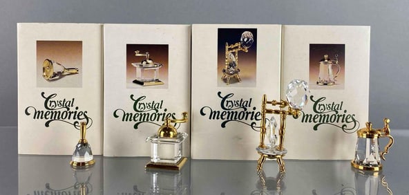 Group of 4 Swarovski Crystal Memories Figurines with Boxes