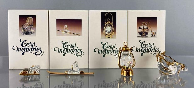 Group of 4 Swarovski Crystal Memories Figurines with Boxes