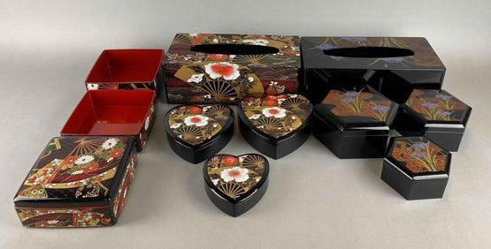 Group of 2 Plastic Asian Vanity Sets