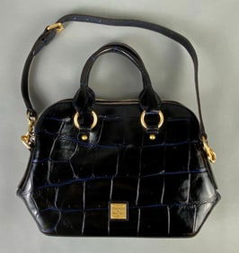 Dooney and Bourke Black and Blue Leather Purse