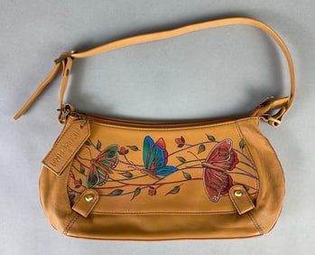 Anuschka Hand-Painted Butterfly Leather Purse