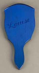Vintage Glass Mirror With Louise Inscription