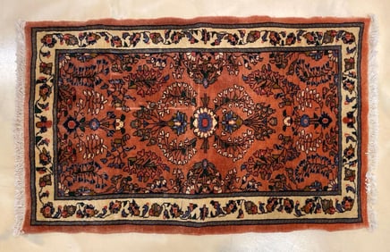 Small Vintage Persian Floral Rug