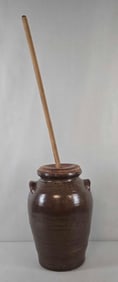 Antique Redware 5 Gallon Butter Churn