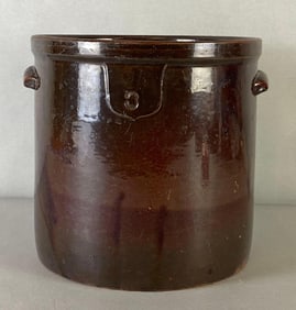 Antique 3 Gallon Brown Albany Slip Stoneware Crock