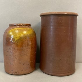 Group of 2 Salt Glaze Stoneware Crocks
