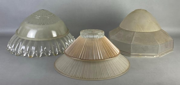 Group of 6 Assorted Glass Lamp Shades