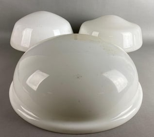 Group of 3 Glass White Ceiling Lamp Shades