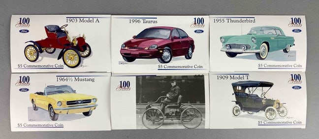 Group of 6 Ford $5 Commemorative Coins