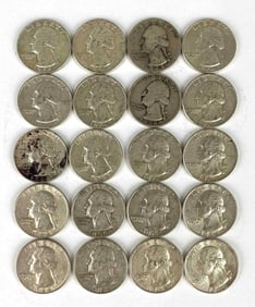 Group of 20 Washington Silver Quarters