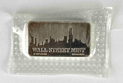2017 Wall Street Mint 10 Troy Oz .999 Fine Silver Ingot/ Bar