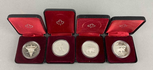 Group of 4 Royal Canadian Mint Commemorative Silver Dollar Proof Coins