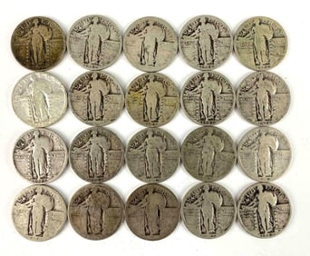 Group of 20 Standing Liberty Silver Quarters