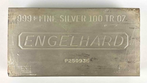 Engelhard 100oz .999 Fine Silver Ingot/Bar