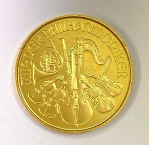 2022 Austria Philharmonic 1/10 Oz. / Unze 999.9 Fine Gold Round