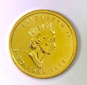 1999 Canadian Maple Leaf 1/10 oz. 999 Gold Coin
