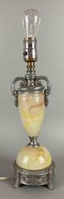 Art Deco Metal and Glass Lamp