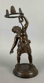 Antique Bronze Silenus Figural Statue