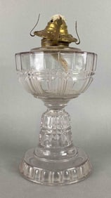 Antique Clear Glass Oil Lamp