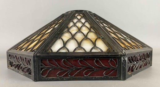 Antique Slag Glass Lamp Shade