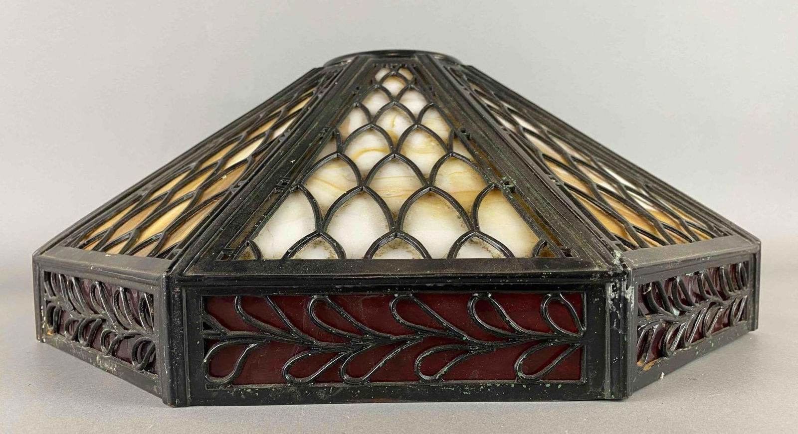 Antique Slag Glass Lamp Shade (1 of 5)