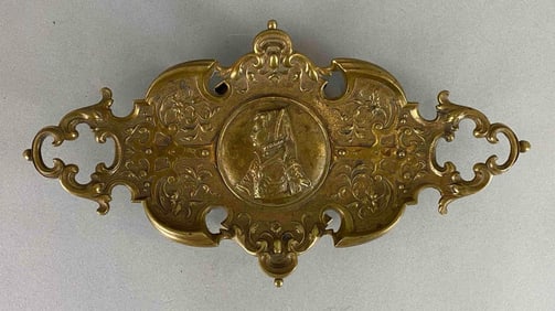 Antique Ornate Brass Gild Desk Tray