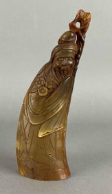 Antique Carved Asian Horn