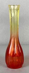 Amberina Fluted Glass Bud Vase