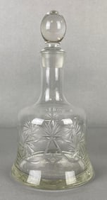 Floral Starburst Pattern Clear Cur Glass Decanter