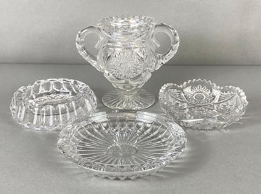 Group of 4 Cut Crystal Dishes and More