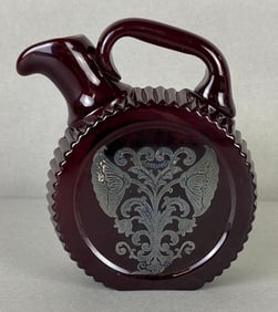 Cranberry Glass Cruet with Sterling Overlay