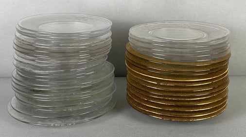 Group of Etched Clear Glass Plates
