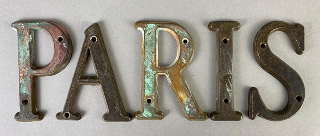 Group of 5 Cast Brass Letters