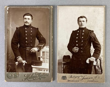 Group of 2 CDV Civil War Era Soldier Portrait Photographs