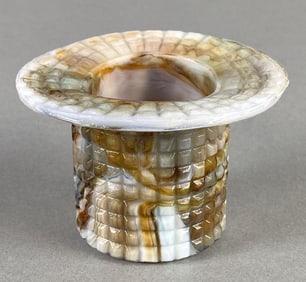 Onyx Slag Glass Top Hat Toothpick Holder